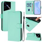 For Tecno Pova Neo 3 Skin Feel Solid Color Leather Phone Case with Lanyard(Mint Green)