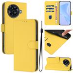 For Tecno Spark 20 Pro+ 4G Skin Feel Solid Color Leather Phone Case with Lanyard(Lemon Yellow)