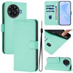 For Tecno Spark 20 Pro+ 4G Skin Feel Solid Color Leather Phone Case with Lanyard(Mint Green)