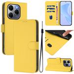 For Tecno Spark 20 Pro 5G Skin Feel Solid Color Leather Phone Case with Lanyard(Lemon Yellow)
