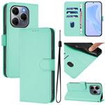 For Tecno Spark 20 Pro 5G Skin Feel Solid Color Leather Phone Case with Lanyard(Mint Green)