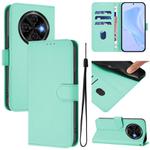 For Tecno Spark 30C Skin Feel Solid Color Leather Phone Case with Lanyard(Mint Green)