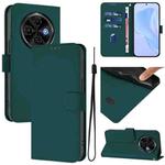 For Tecno Spark 30C 5G / Pop 9 5G Skin Feel Solid Color Leather Phone Case with Lanyard(Dark Green)