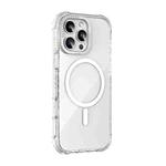 For iPhone 16 Pro Mutural Blink Series Glitter Edge MagSafe Magnetic Phone Case(White)