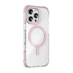 For iPhone 16 Pro Mutural Blink Series Glitter Edge MagSafe Magnetic Phone Case(Pink)