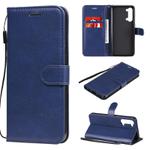 For Oppo Reno3 5G / Find X2 Lite Solid Color Horizontal Flip Protective Leather Case with Holder & Card Slots & Wallet & Photo Frame & Lanyard(Blue)