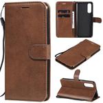 For Oppo Reno3 Pro 4G Solid Color Horizontal Flip Protective Leather Case with Holder & Card Slots & Wallet & Photo Frame & Lanyard(Brown)