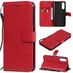 For Oppo Reno3 Pro 4G Solid Color Horizontal Flip Protective Leather Case with Holder & Card Slots & Wallet & Photo Frame & Lanyard(Red)