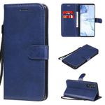 For Oppo Reno3 Pro 5G / Find X2 Neo Solid Color Horizontal Flip Protective Leather Case with Holder & Card Slots & Wallet & Photo Frame & Lanyard(Blue)