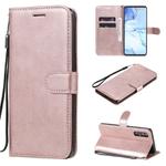 For Oppo Reno3 Pro 5G / Find X2 Neo Solid Color Horizontal Flip Protective Leather Case with Holder & Card Slots & Wallet & Photo Frame & Lanyard(Rose Gold)