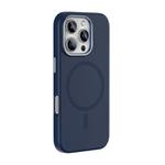 For iPhone 16 Pro Max Mutural Karen Series Liquid Silicone MagSafe Magnetic Phone Case(Navy Blue)