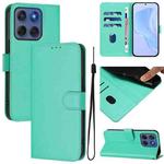 For Motorola Edge 60 Fusion Skin Feel Solid Color Leather Phone Case with Lanyard(Green)