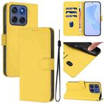 For Motorola Edge 60 Fusion Skin Feel Solid Color Leather Phone Case with Lanyard(Lemon Yellow)