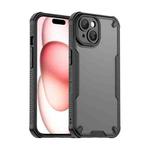 For iPhone 15 Plus Armor Glaze PC Hybrid TPU Phone Case(Black)