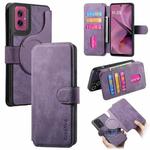 For Motorola Moto G55 CaseNeo MagSafe RFID Anti-theft Retro Leather Phone Case(Purple)