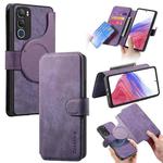 For vivo Y19s 4G CaseNeo MagSafe RFID Anti-theft Retro Leather Phone Case(Purple)