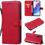 For Huawei Enjoy Z Solid Color Horizontal Flip Protective Leather Case with Holder & Card Slots & Wallet & Photo Frame & Lanyard(Red)
