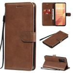 For Huawei Honor X10 Solid Color Horizontal Flip Protective Leather Case with Holder & Card Slots & Wallet & Photo Frame & Lanyard(Brown)