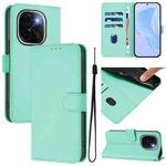 For vivo iQOO Z9s Pro 5G India Skin Feel Solid Color Leather Phone Case with Lanyard(Mint Green)