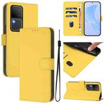 For vivo V30 5G Global / V30 Pro Global Skin Feel Solid Color Leather Phone Case with Lanyard(Lemon Yellow)