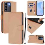 For vivo V27E 4G Global / T2 4G Global Skin Feel Solid Color Leather Phone Case with Lanyard(Nude)