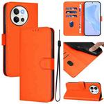 For vivo V40 Lite 5G / V30E 5G Global Skin Feel Solid Color Leather Phone Case with Lanyard(Orange)