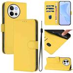 For vivo V40 Lite 5G / V30E 5G Global Skin Feel Solid Color Leather Phone Case with Lanyard(Lemon Yellow)