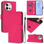 For vivo V40 Lite 5G / V30E 5G Global Skin Feel Solid Color Leather Phone Case with Lanyard(Rose Red)