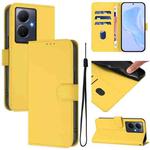 For vivo Y78 5G Global / V29 Lite Skin Feel Solid Color Leather Phone Case with Lanyard(Lemon Yellow)