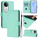 For vivo S20 Skin Feel Solid Color Leather Phone Case with Lanyard(Mint Green)