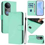 For vivo S20 Pro Skin Feel Solid Color Leather Phone Case with Lanyard(Mint Green)