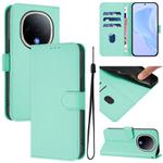 For vivo Y300 Skin Feel Solid Color Leather Phone Case with Lanyard(Mint Green)