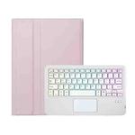 For Honor Pad X8a / X9 2024 AH25-AS Ultra-thin Detachable Backlight Bluetooth Keyboard Leather Tablet Case with Touchpad(Pink White)