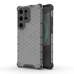 For Samsung Galaxy S25 Ultra 5G Honeycomb Shockproof Phone Case(Black)