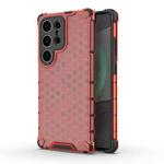 For Samsung Galaxy S25 Ultra 5G Honeycomb Shockproof Phone Case(Red)