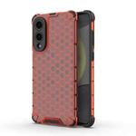 For Samsung Galaxy S25 Edge 5G Honeycomb Shockproof Phone Case(Red)