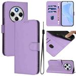 For Redmi 14C 4G Skin Feel Solid Color Leather Phone Case with Lanyard(Lavender Purple)