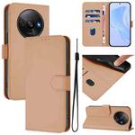 For Redmi A3 4G Global / A3X 4G Skin Feel Solid Color Leather Phone Case with Lanyard(Nude)