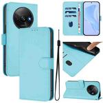 For Redmi A3 4G Global / A3X 4G Skin Feel Solid Color Leather Phone Case with Lanyard(Sky Blue)