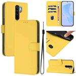 For Redmi Note 8 Pro Skin Feel Solid Color Leather Phone Case with Lanyard(Lemon Yellow)