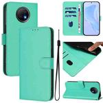 For Redmi Note 9T Global Skin Feel Solid Color Leather Phone Case with Lanyard(Green)