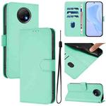 For Redmi Note 9T Global Skin Feel Solid Color Leather Phone Case with Lanyard(Mint Green)