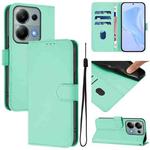 For Redmi Note 13 Pro 4G Global Skin Feel Solid Color Leather Phone Case with Lanyard(Mint Green)