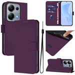 For Redmi Note 13 Pro 4G Global Skin Feel Solid Color Leather Phone Case with Lanyard(Violet)