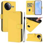 For Redmi K80 / K80 Pro Skin Feel Solid Color Leather Phone Case with Lanyard(Lemon Yellow)