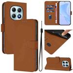 For Redmi Note 15 5G Global 164mm Skin Feel Solid Color Leather Phone Case with Lanyard(Brown)