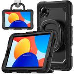 For Xiaomi Redmi Pad SE 8.7 2024 D Type Silicone Hybrid PC Tablet Case with Handle Holder(Black)