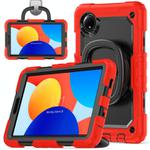 For Xiaomi Redmi Pad SE 8.7 2024 D Type Silicone Hybrid PC Tablet Case with Handle Holder(Red)