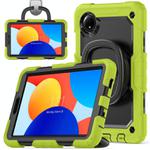 For Xiaomi Redmi Pad SE 8.7 2024 D Type Silicone Hybrid PC Tablet Case with Handle Holder(Yellow Green)