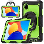 For Xiaomi Redmi Pad SE 8.7 2024 D Type Silicone Hybrid PC Tablet Case with Handle Holder(Yellow Green PC)